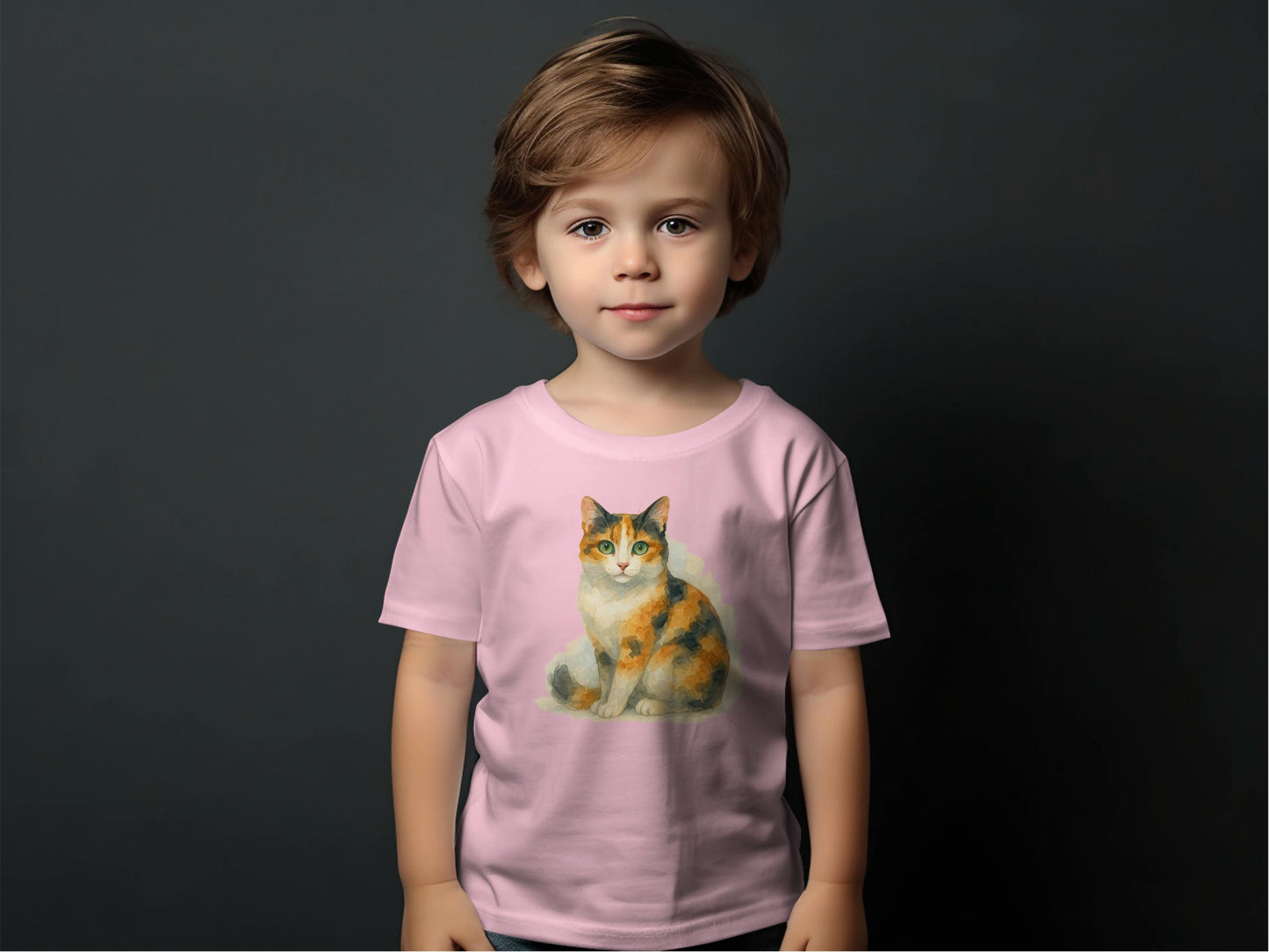 Cute Cat Print on Toddler Graphic Tee Shirt product type