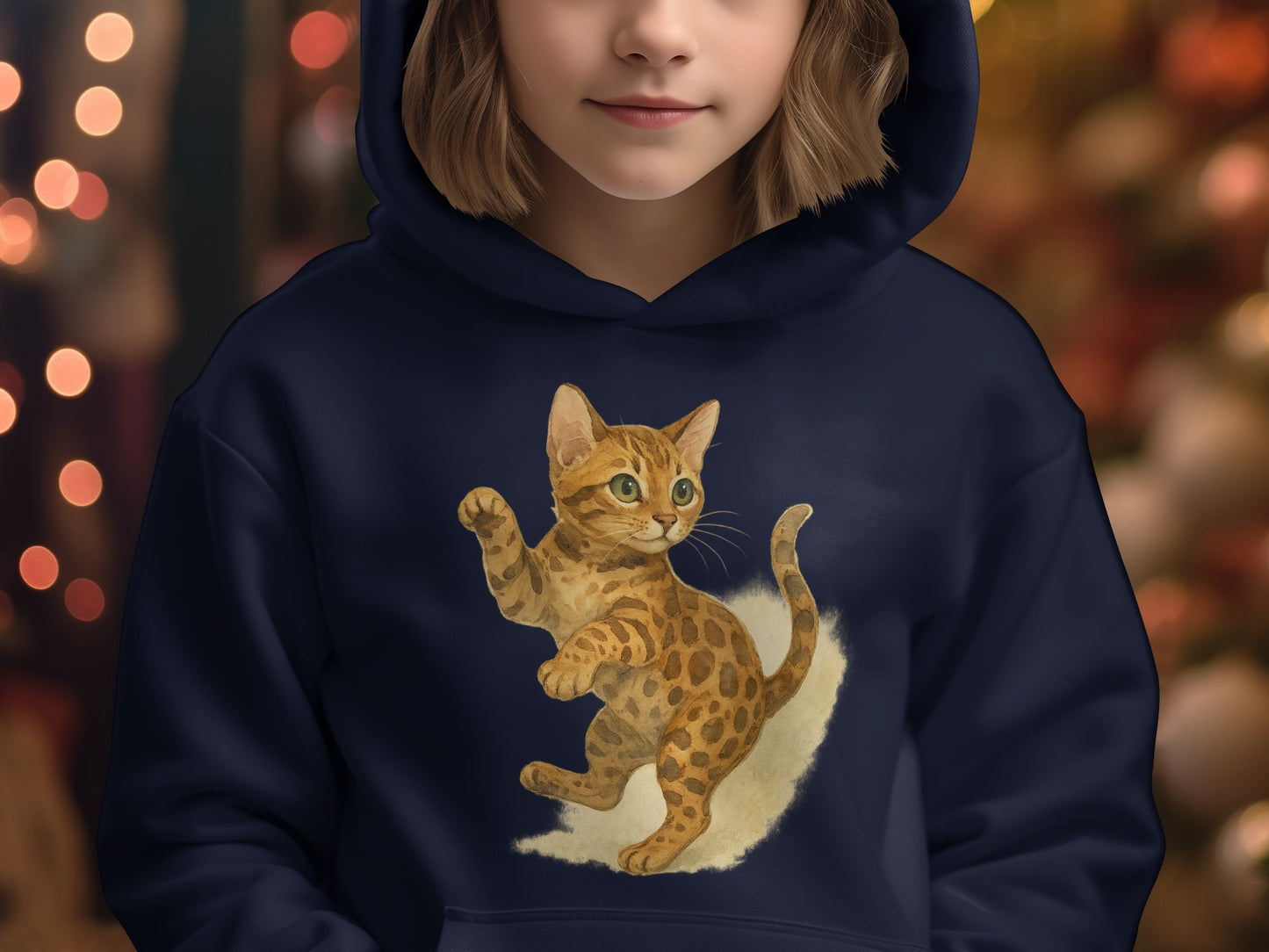Cute Kitten in Playful Pose Kids Hoodie product