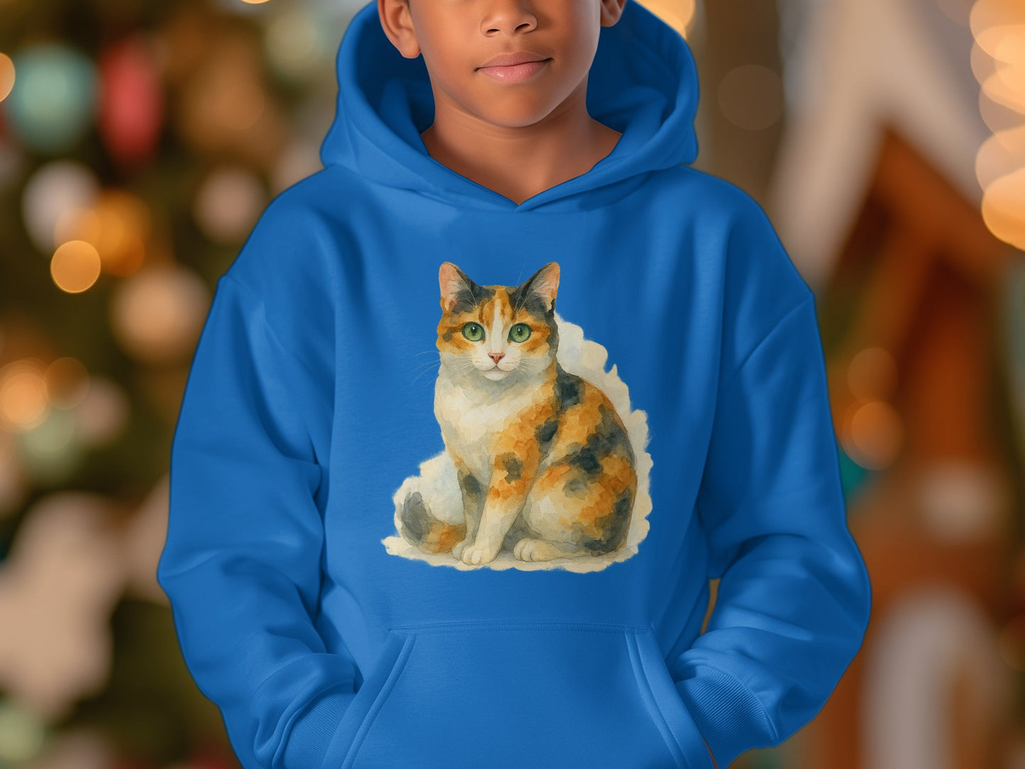 Cute Calico Cat Design Kids Hoodie product type