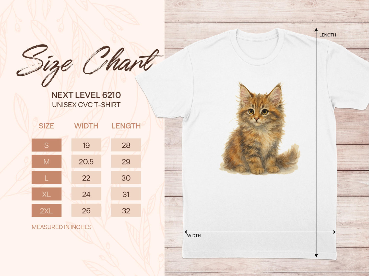 Cute Kitten Print on Unisex T-Shirt Product Type