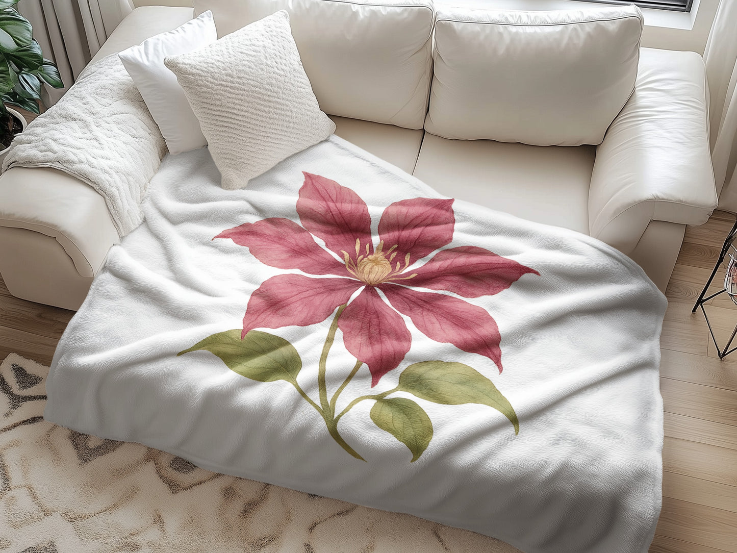 Elegant Floral Design Cozy Couch Blanket product