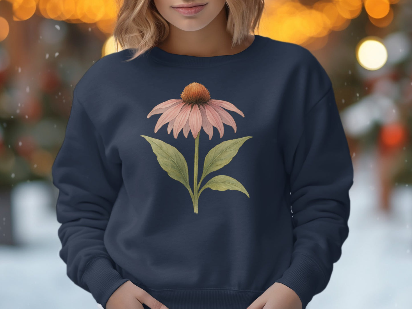 Echinacea Flower Design on Cozy Sweatshirt product