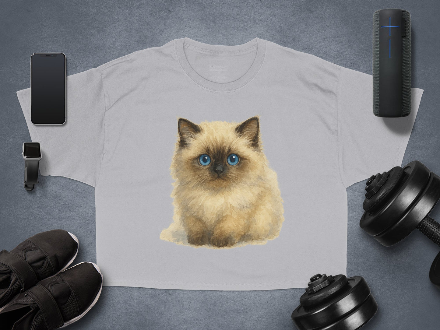 Cute Kitten Print Women's Cropped T-Shirt product type