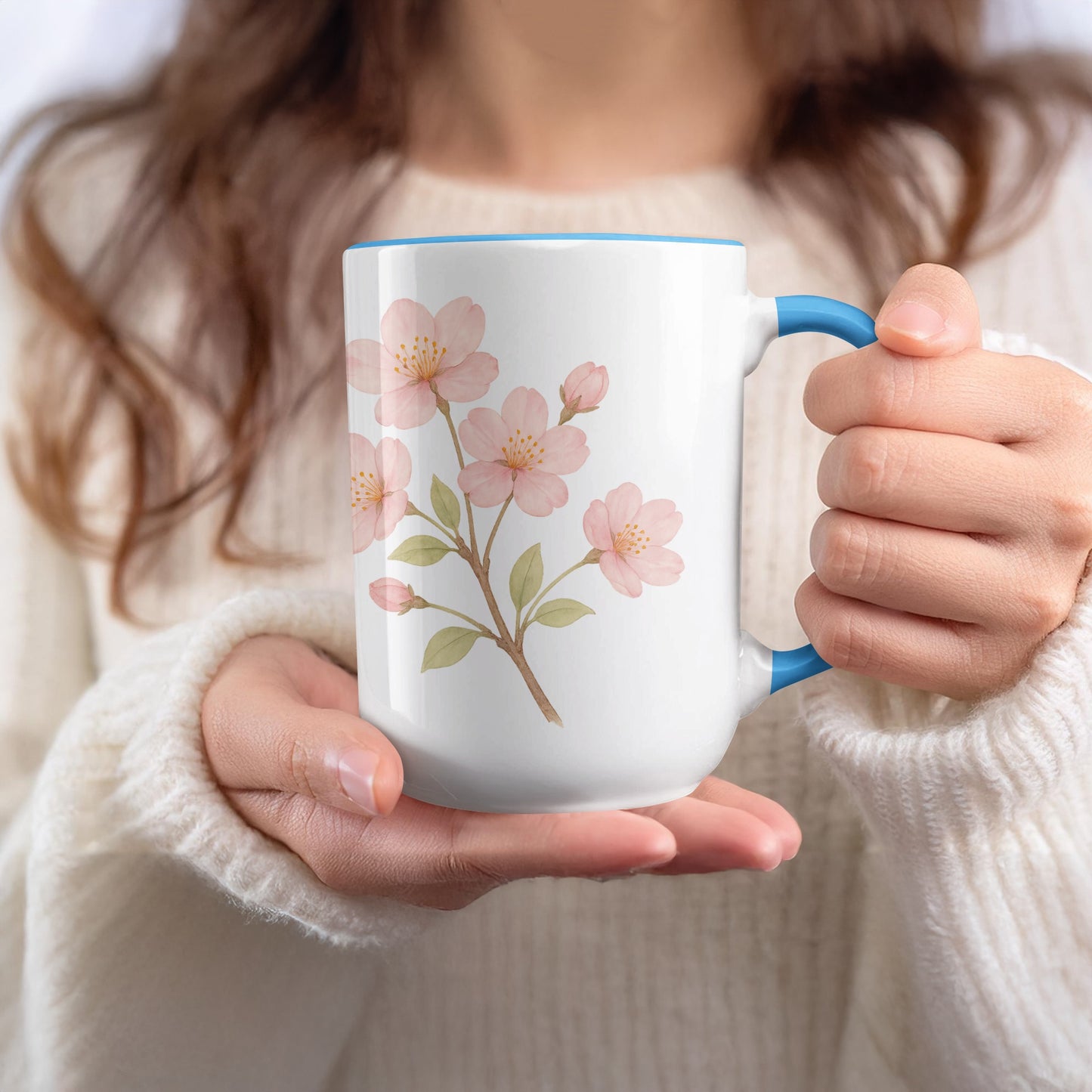 Elegant Floral Print Coffee Mug Ceramic Drinkware product