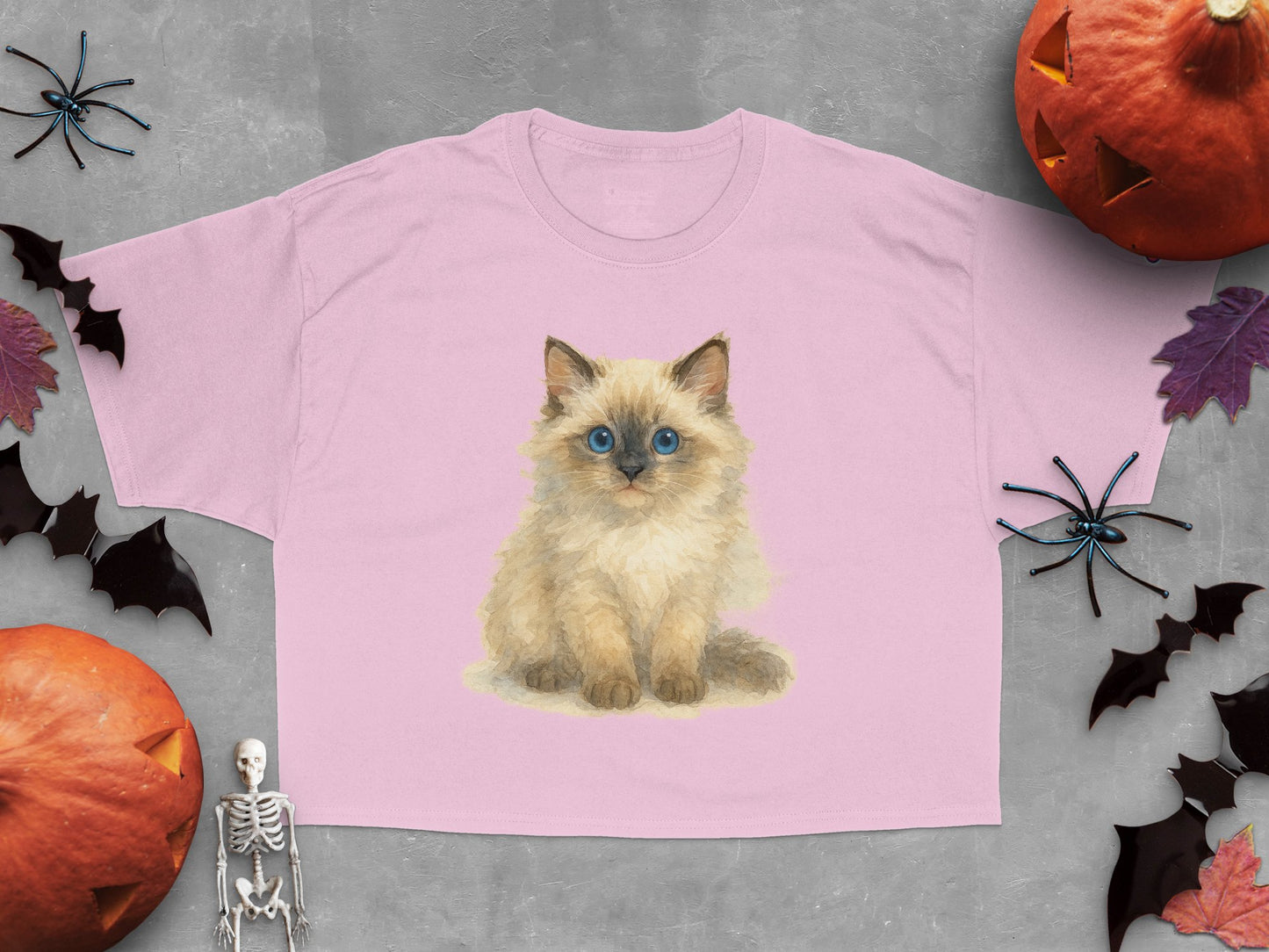 Cute Kitten Graphic Tee Halloween Themed Product Type