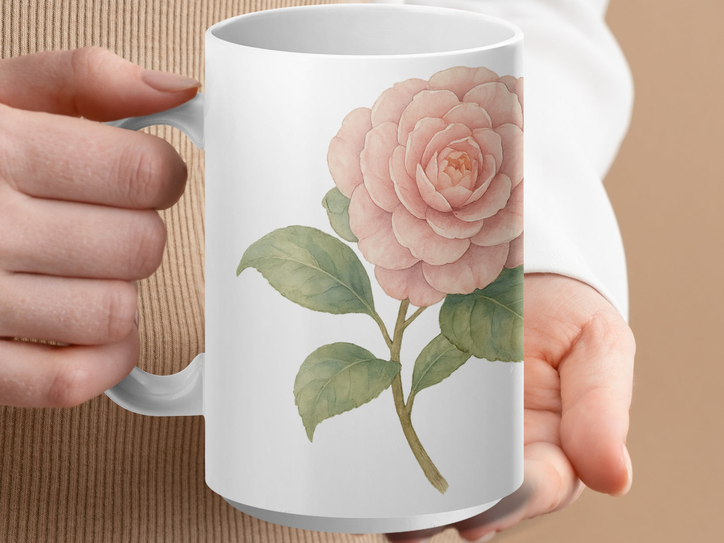 Beautiful Pink Floral Mug with Botanical Design product