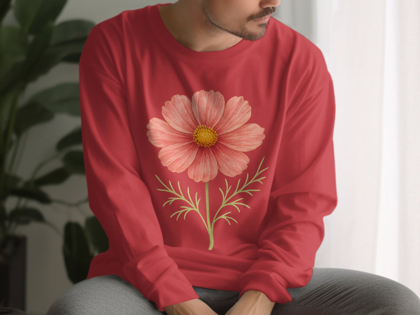 Floral Graphic Red Long Sleeve Shirt product type