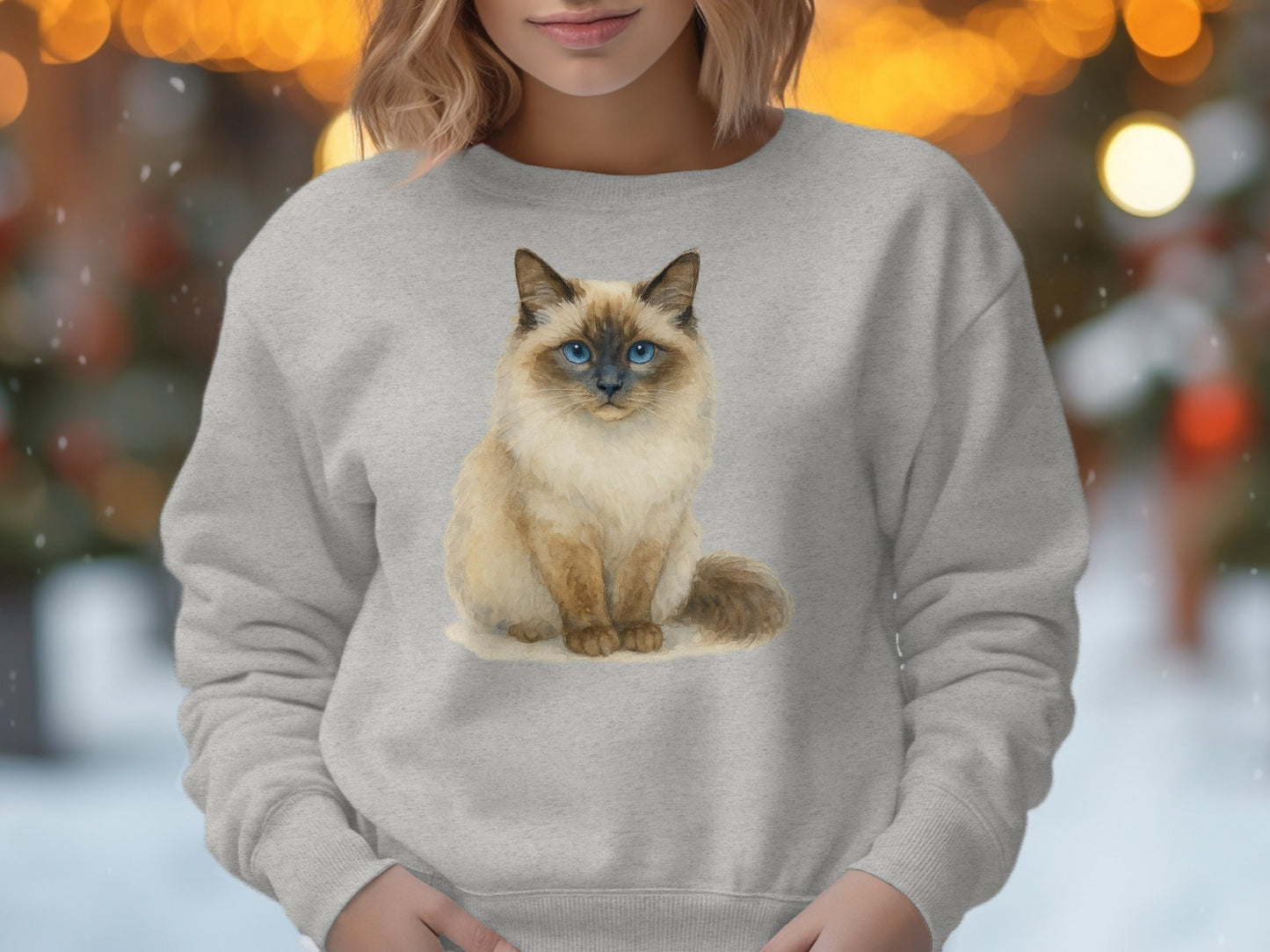 Cozy Sweatshirt Featuring Cute Cat Illustration product