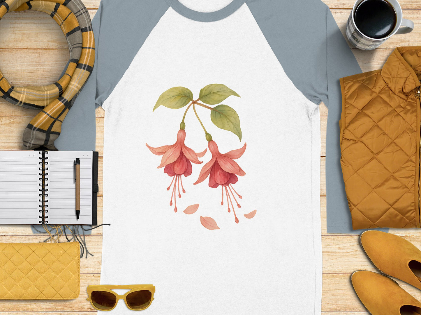 Beautiful Floral Graphic Unisex Raglan Sleeve Shirt product