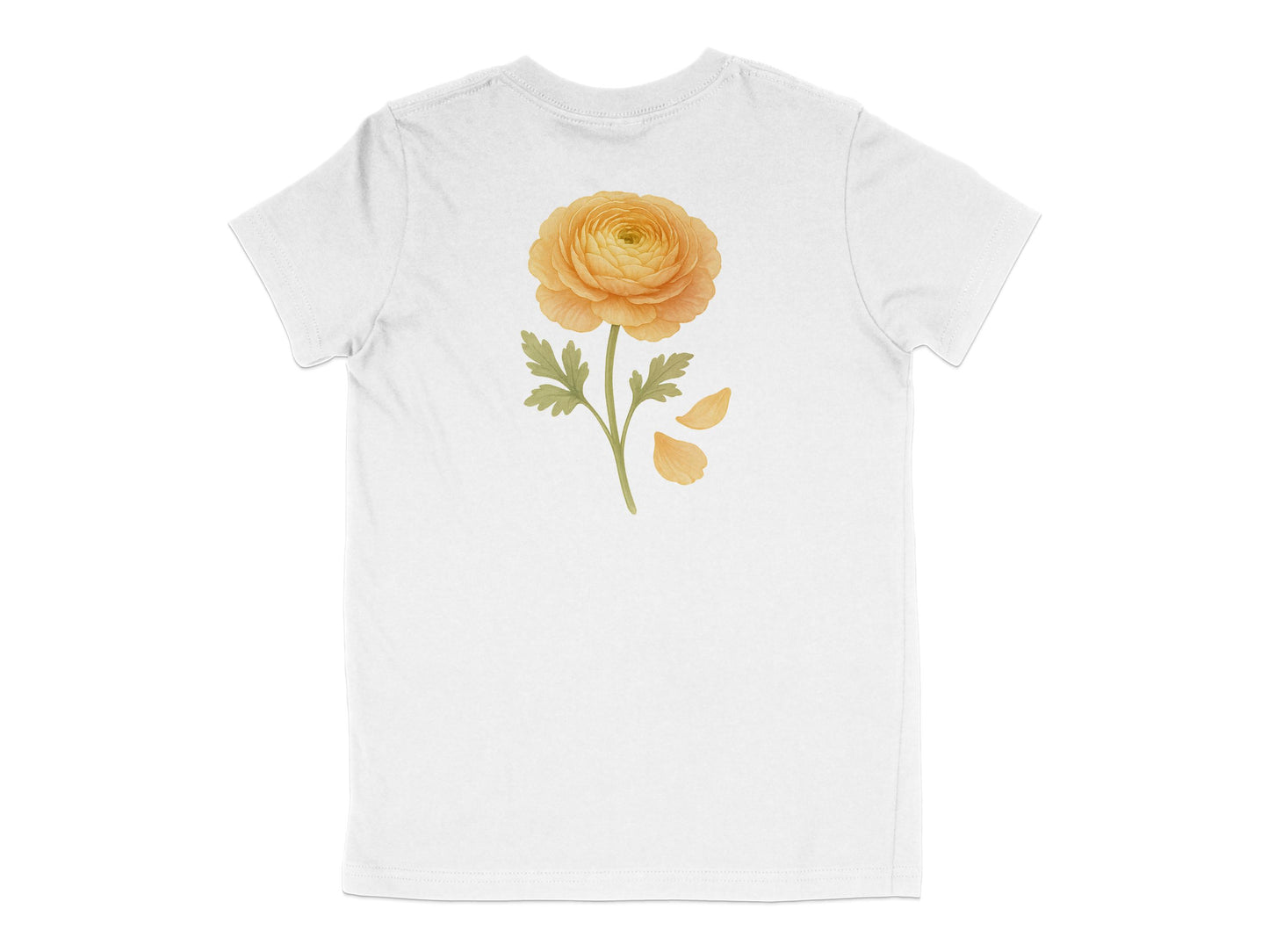Yellow Floral Design on White Shirt product