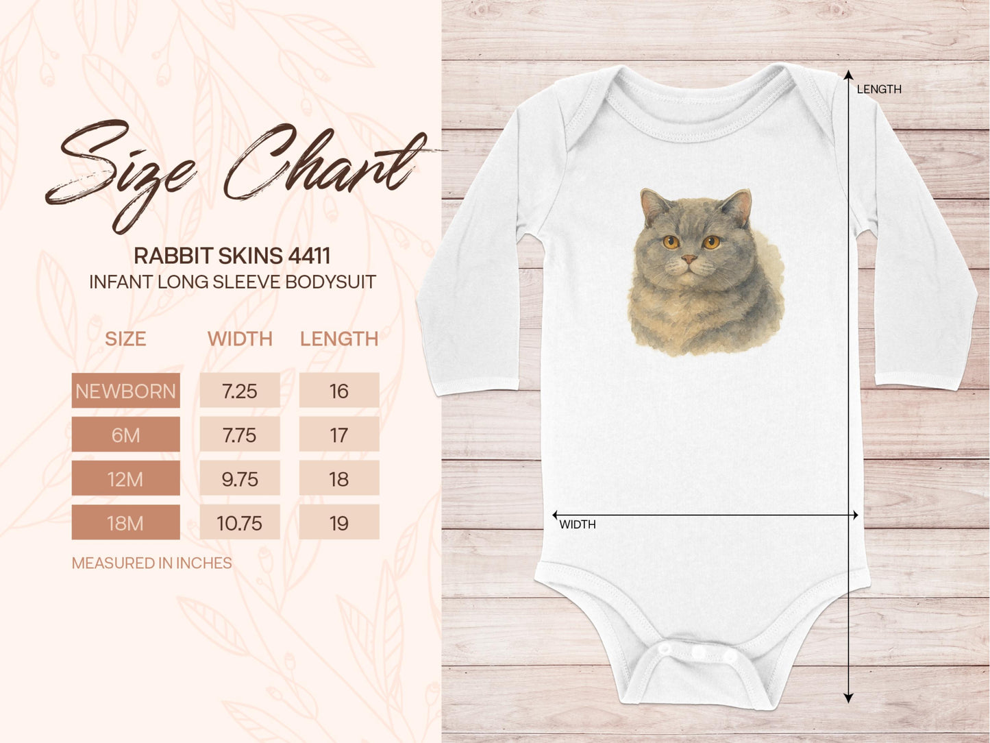 Adorable Cat Print Infant Long Sleeve Bodysuit product type