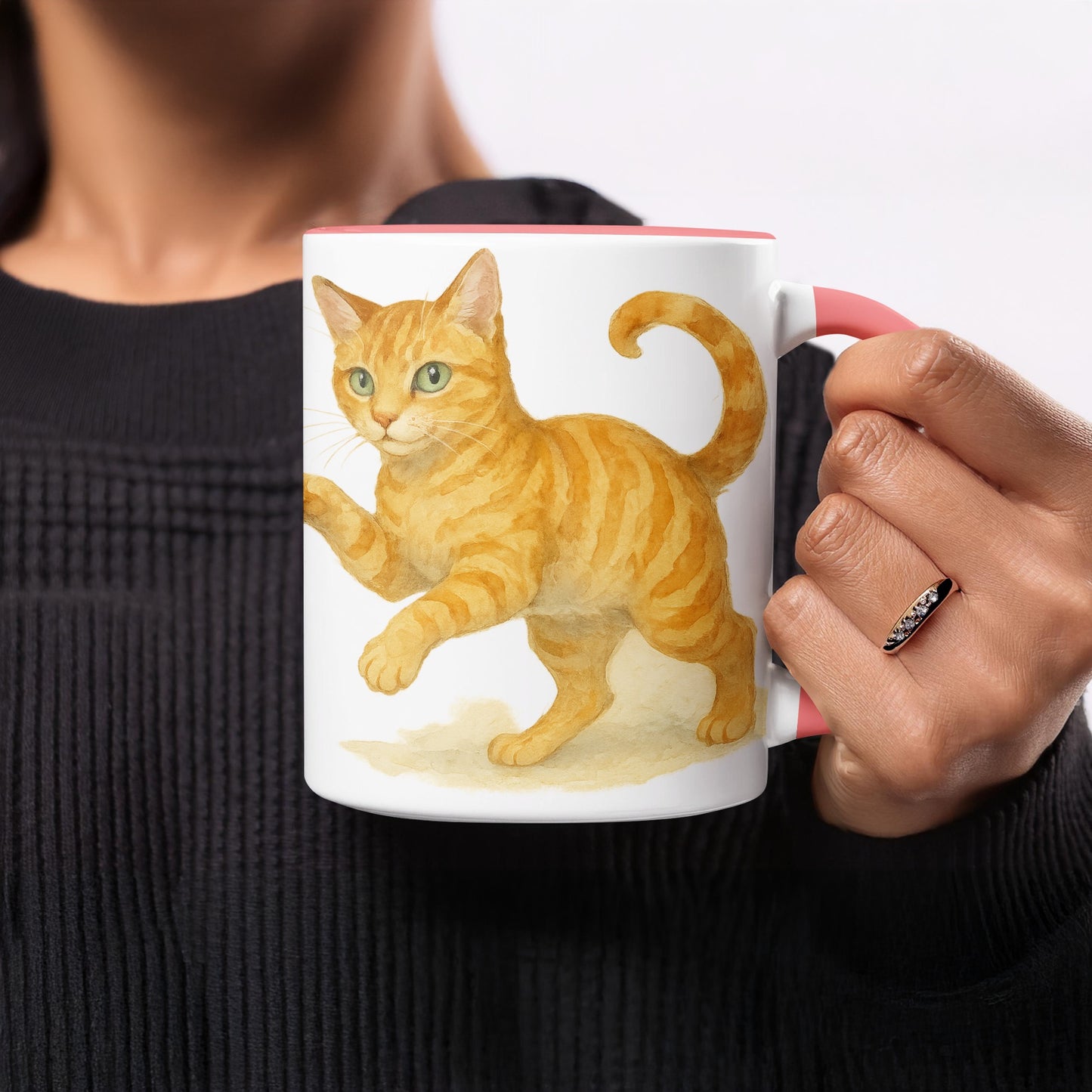 Lifelike Orange Cat Artwork on Coffee Mug Product
