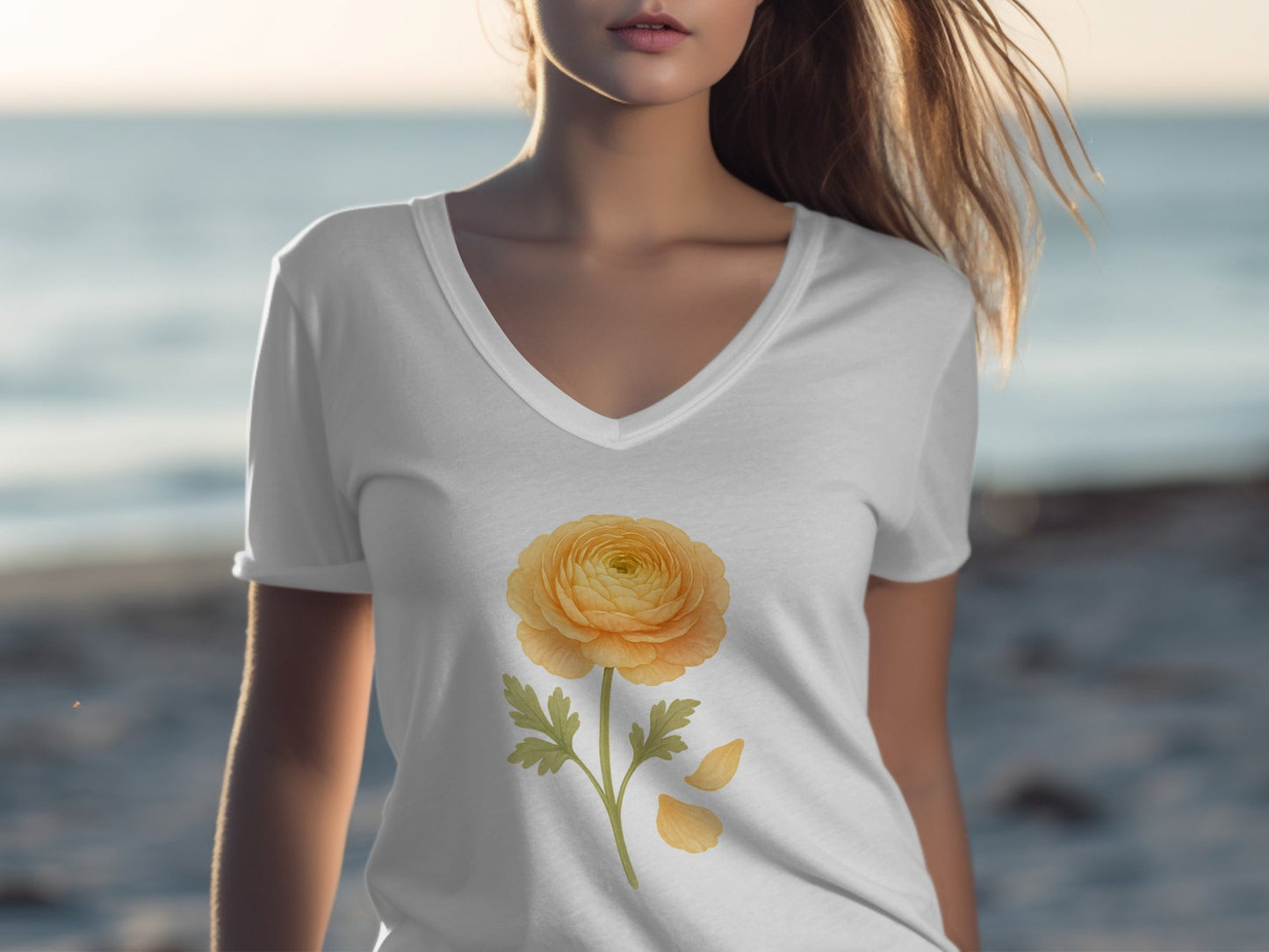 Beautiful Yellow Flower Petal Design T-Shirt product