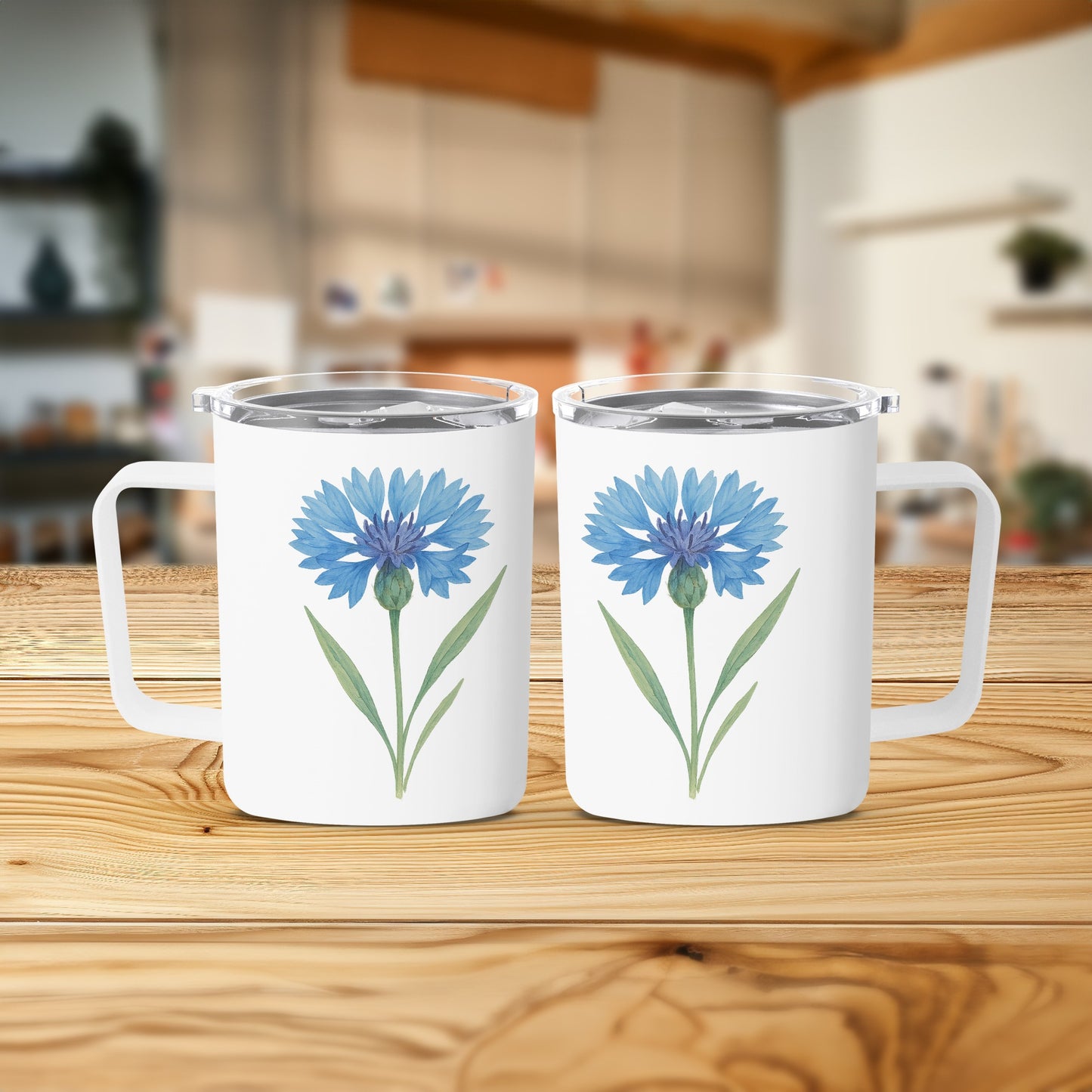 Blue Floral Design Coffee Mug for Office Home product