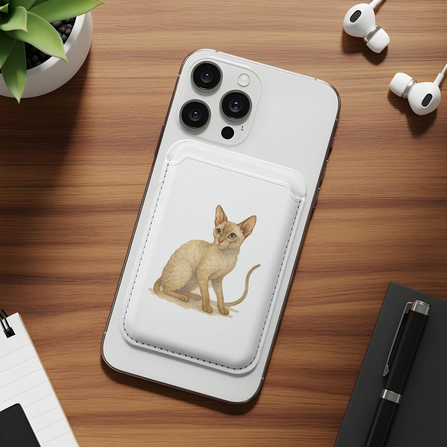 Cat Design Wallet iPhone Case Stylish Modern Product