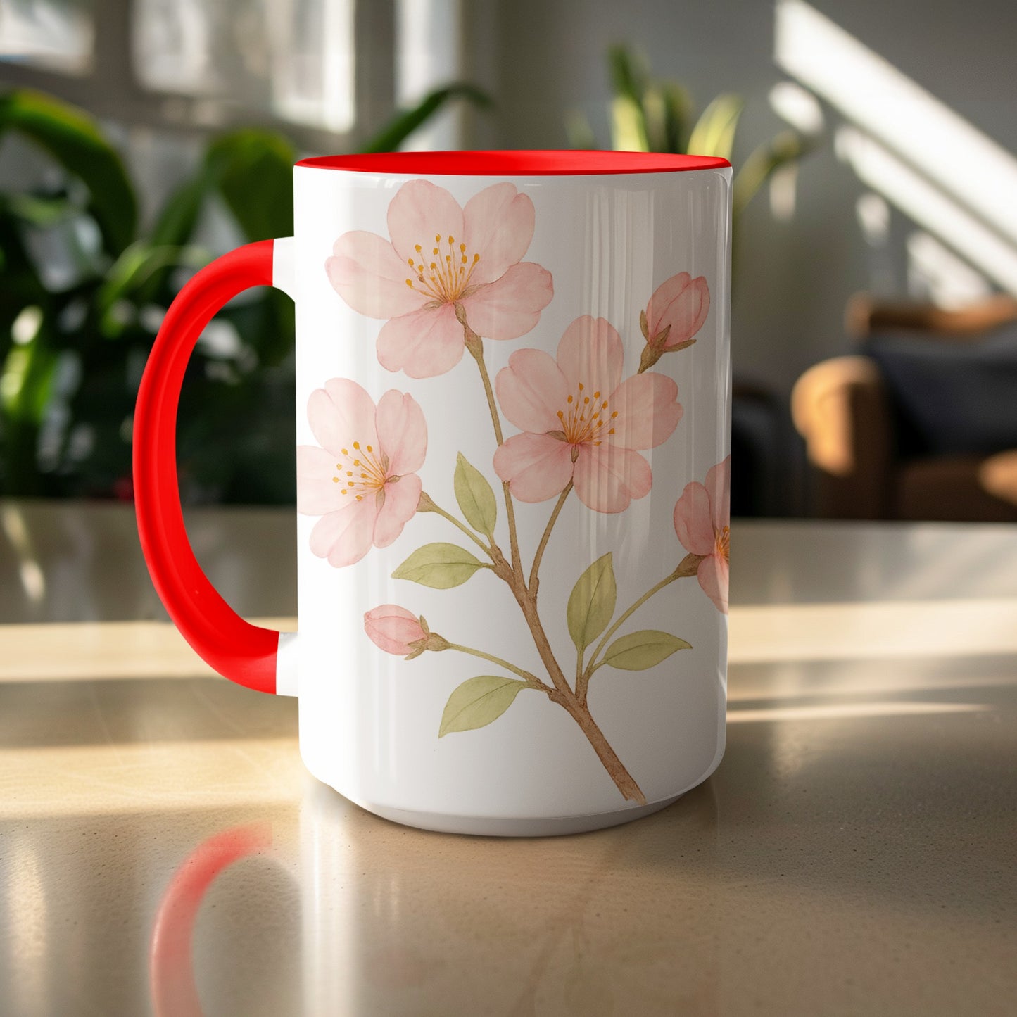 Floral Pink Cherry Blossom Design Coffee Mug product type