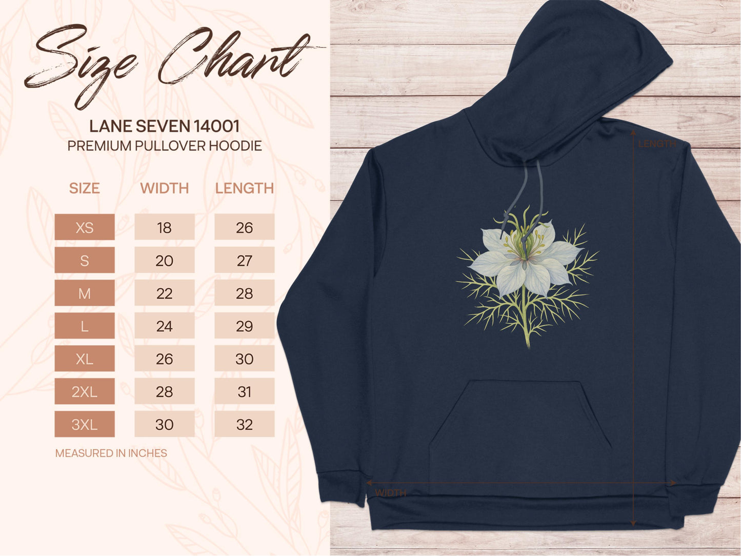 Floral Design Lane Seven Premium Pullover Hoodie product type