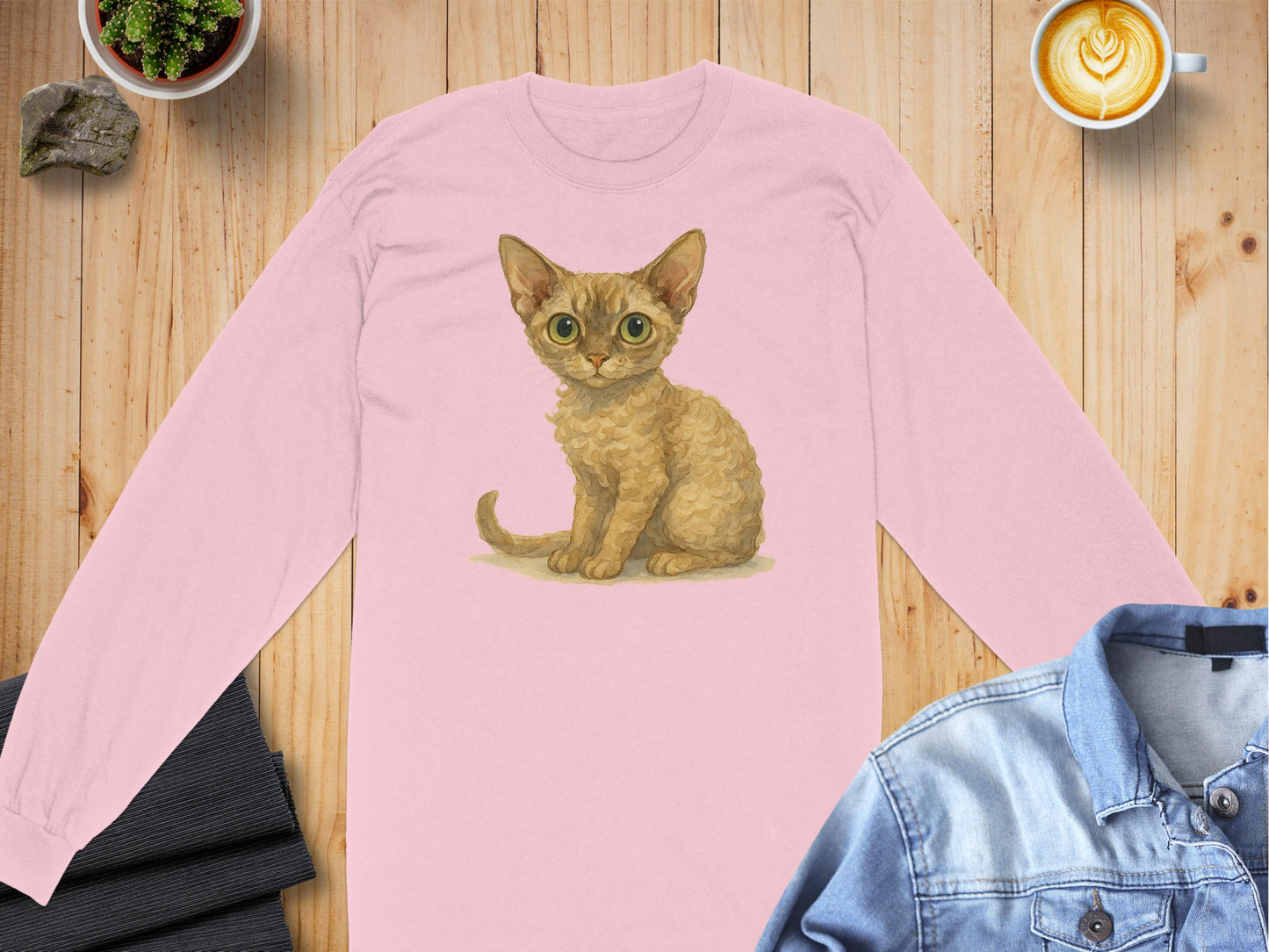 Adorable Kitten Design Long Sleeve Pink Shirt product type