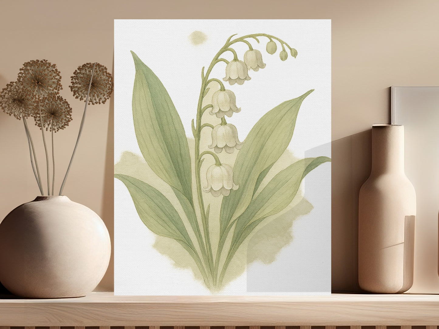 Beautiful Botanical Lily of the Valley Decor Canvas product
