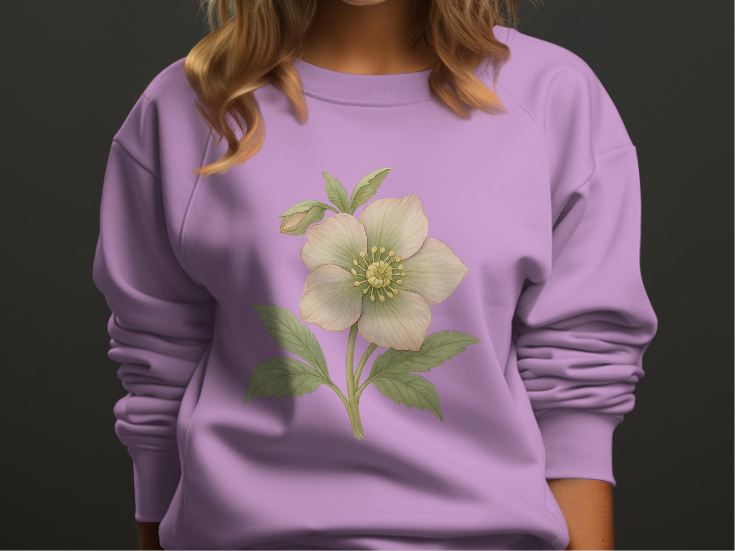 Lavender Sweatshirt with Delicate Flower Design product type