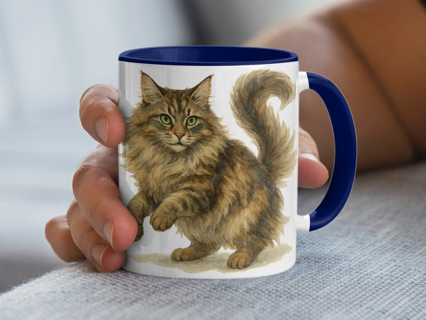 Adorable Fluffy Cat Design Mug Perfect Gift Product