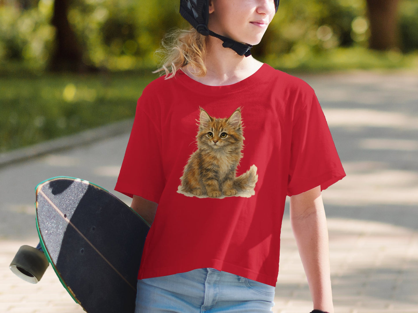 Cute Kitten Red T-shirt Perfect for Cat Lovers product