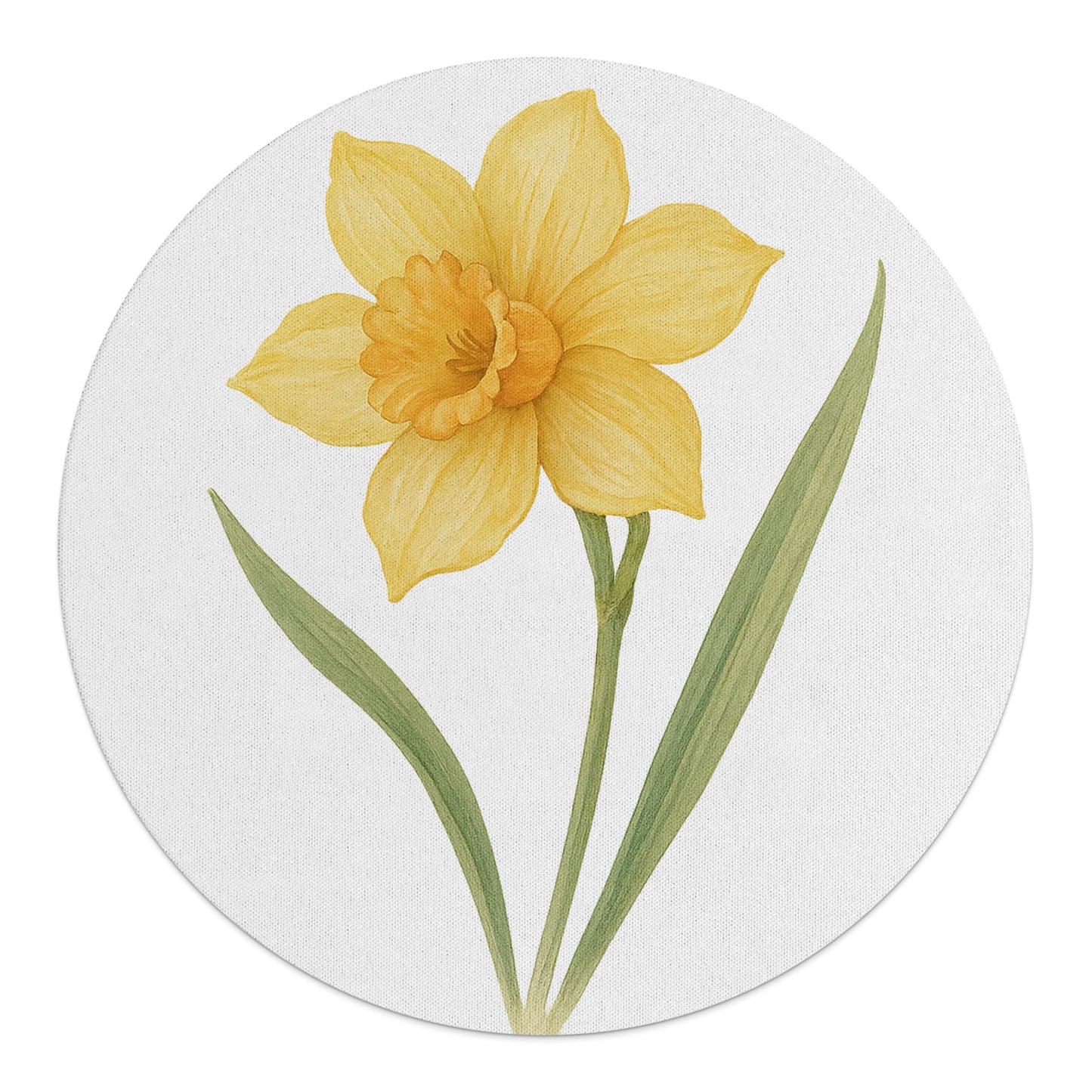 Bright Yellow Daffodil Design Round Floor Mat product