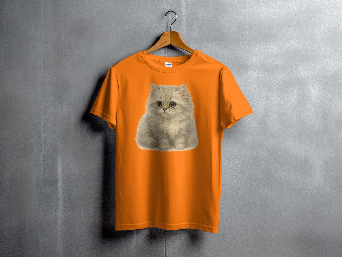 Adorable Kitten Graphic Bright Orange T-Shirt product type