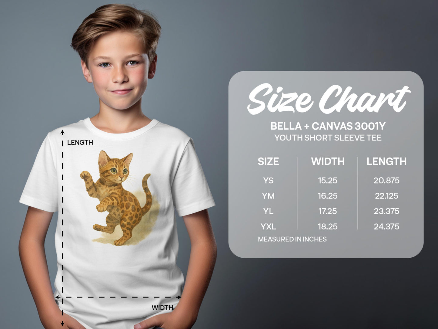 Youth Short Sleeve Tee with Cat Graphic product type