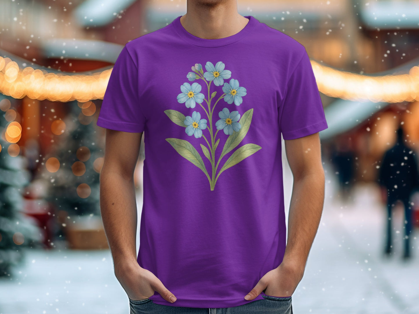 Purple Shirt with Blue Floral Design Shirt product