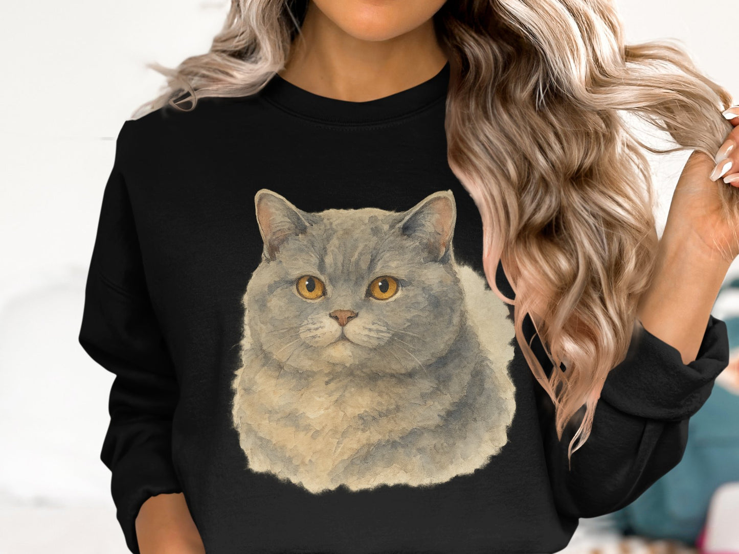Cute and Realistic Cat Print Graphic Sweatshirt product type