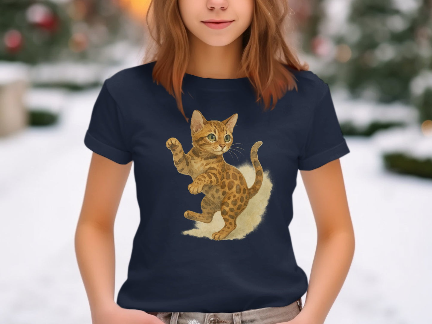 Playful Leopard Print Kitty Design T-shirt product type