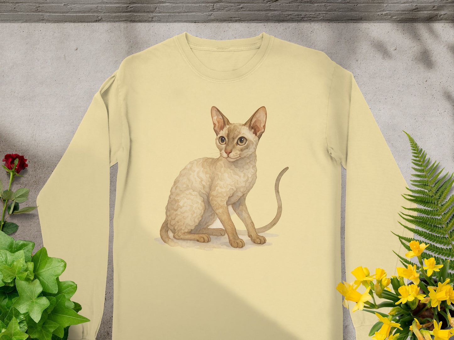 Adorable Cat Illustration Long Sleeve Shirt product