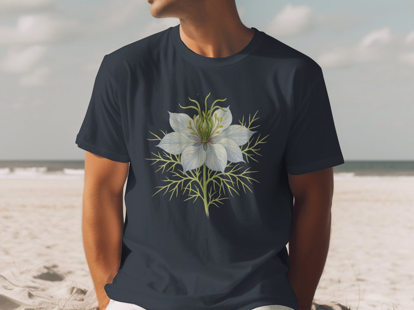 Stylish Dark Floral Design Casual T-Shirt product type