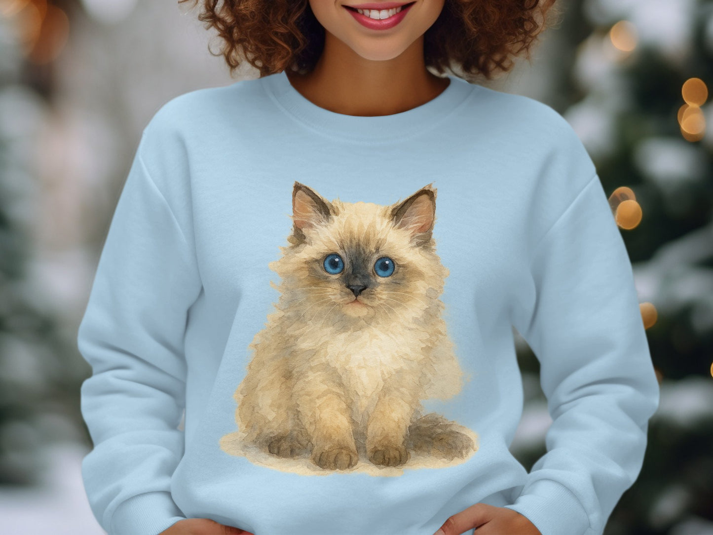 Cute Blue Eyed Ragdoll Kitten Winter Sweatshirt product type
