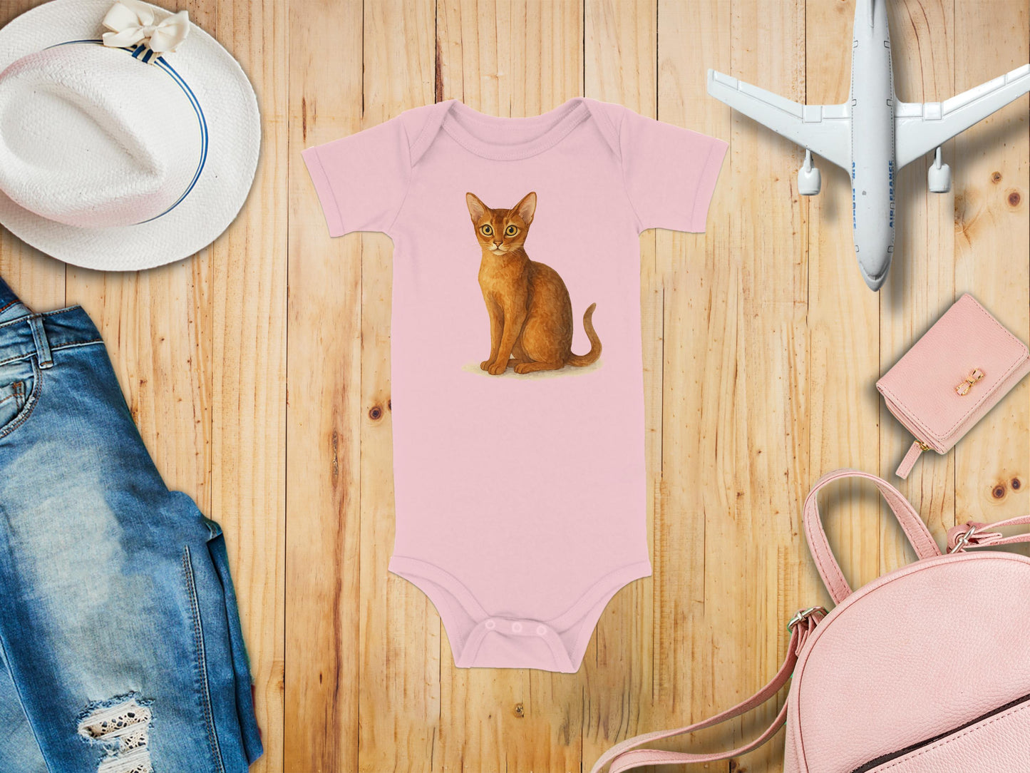 Cute Cat Art Printed Baby Bodysuit Fashionable Product