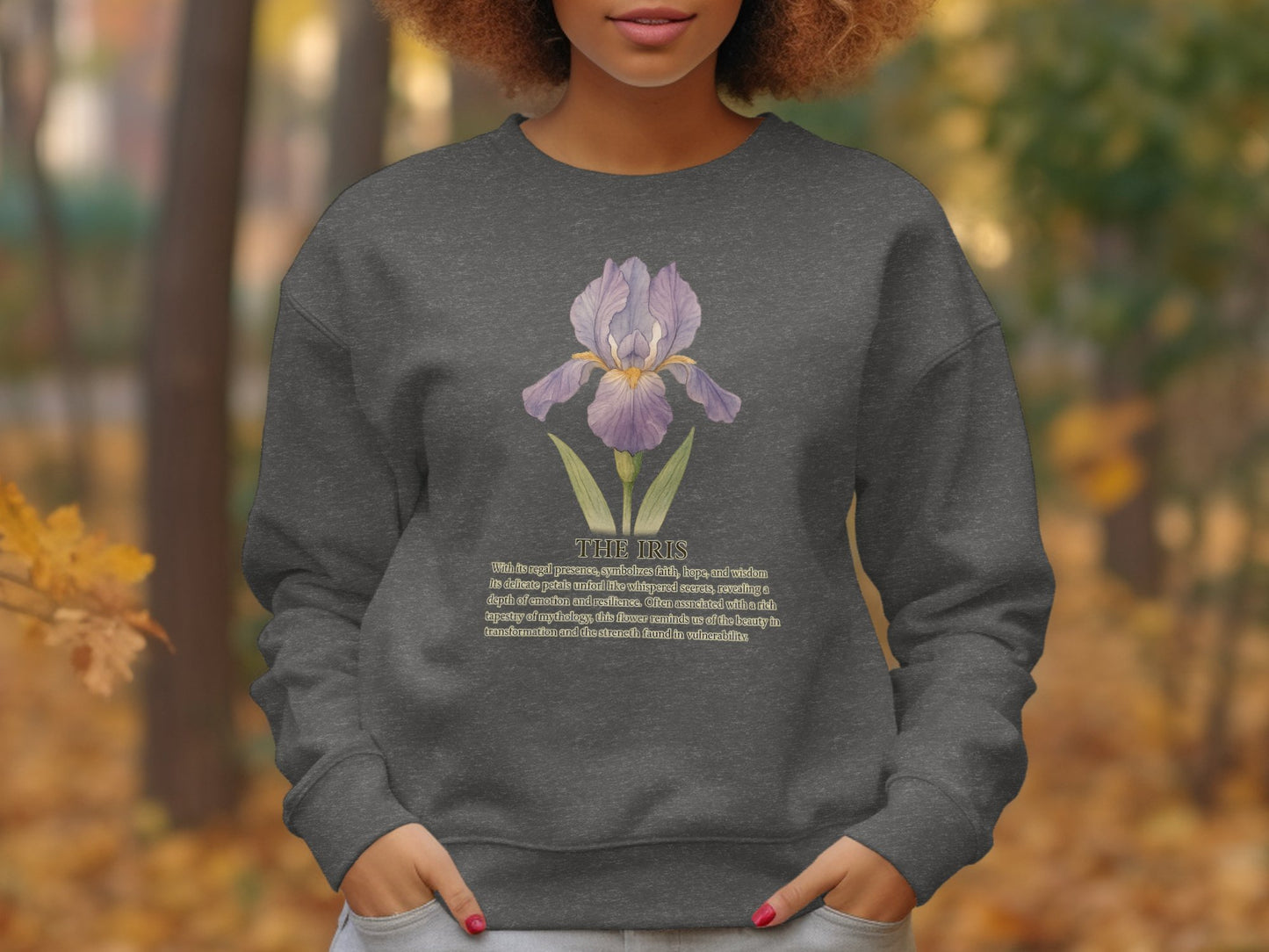 Botanical Art Iris Flower Graphic Sweatshirt Product Type