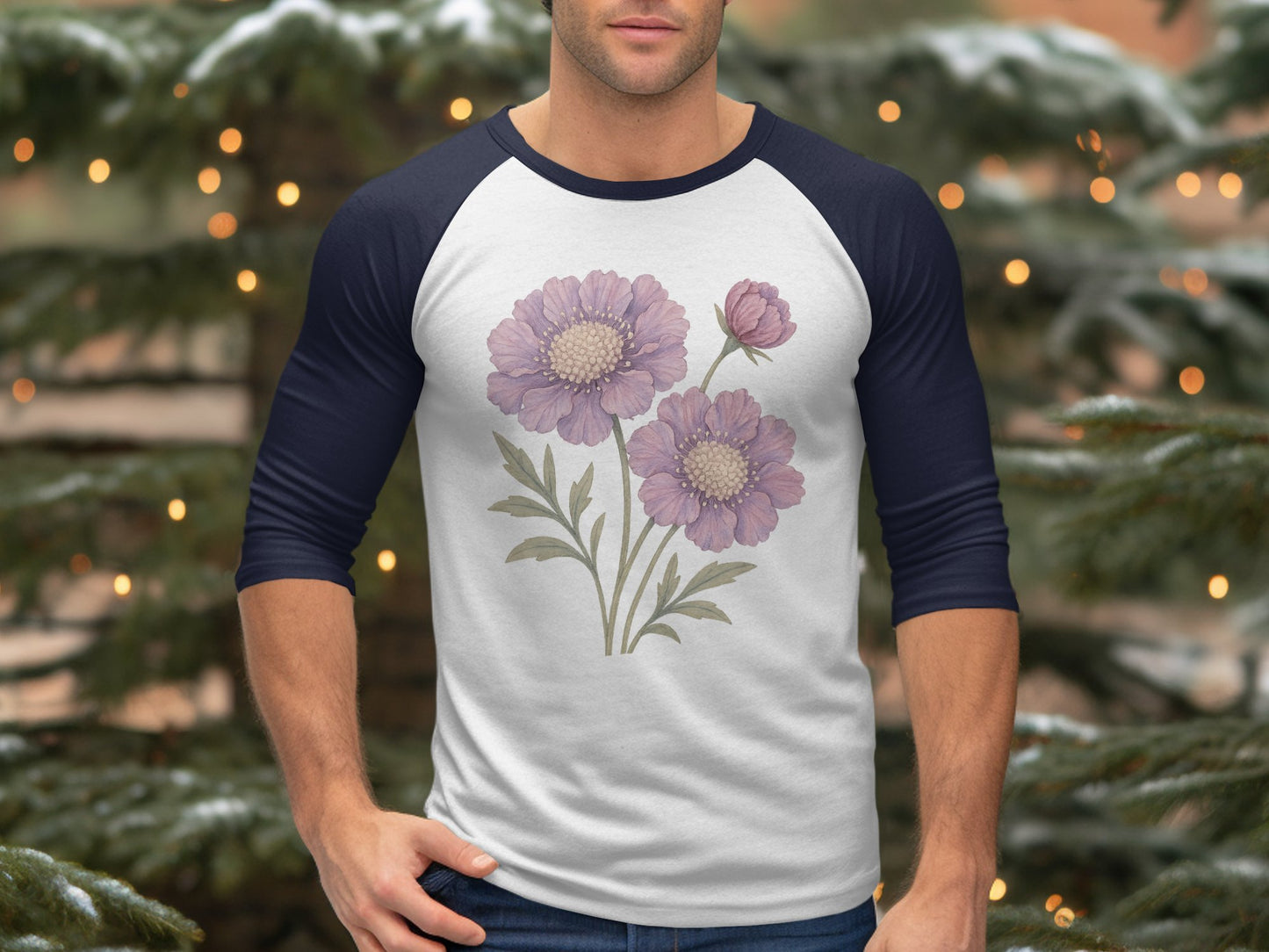 Purple Flower Graphic Print Long Sleeve Shirt product