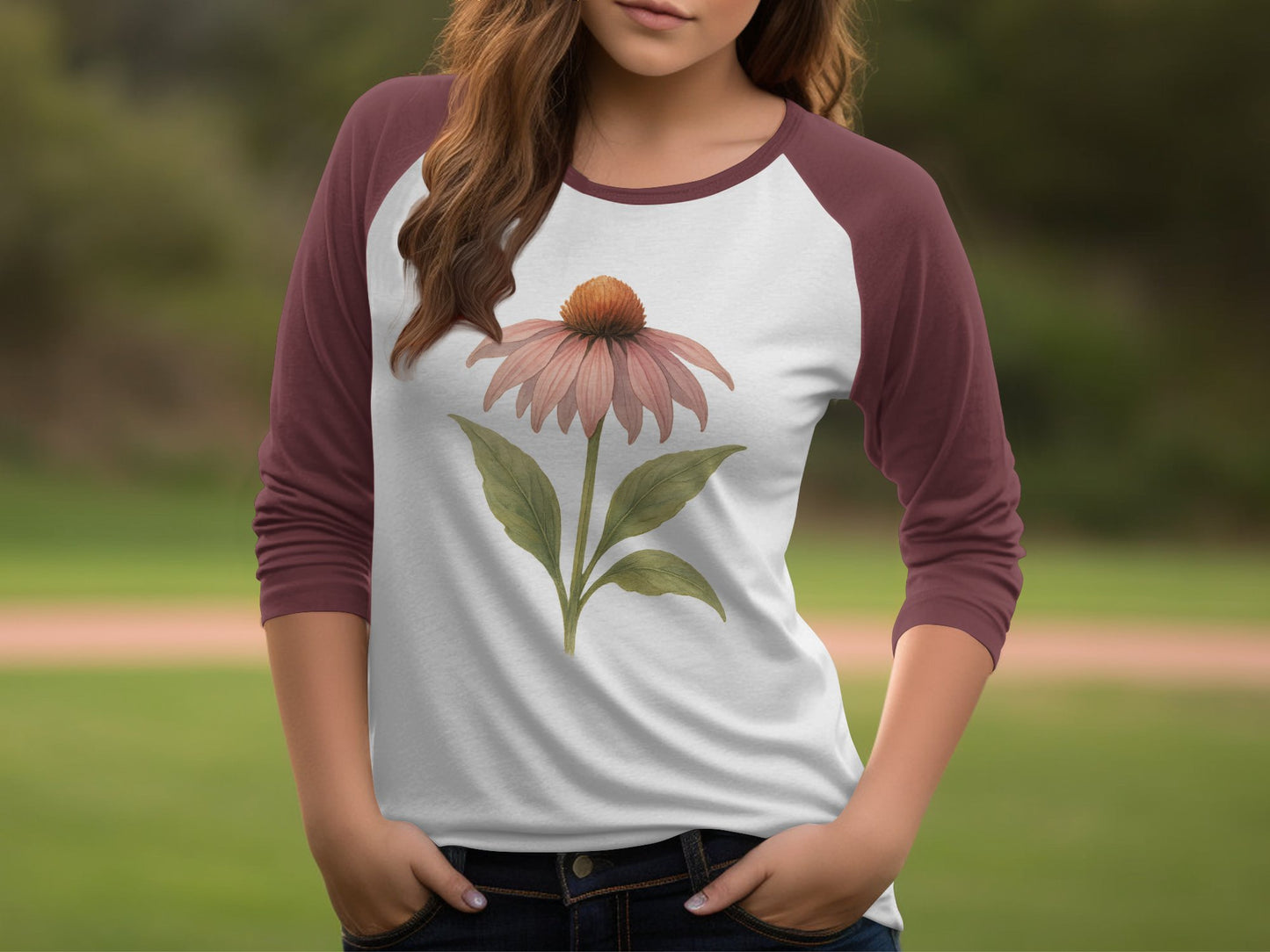 Floral Botanical Graphic Print Raglan Shirt product