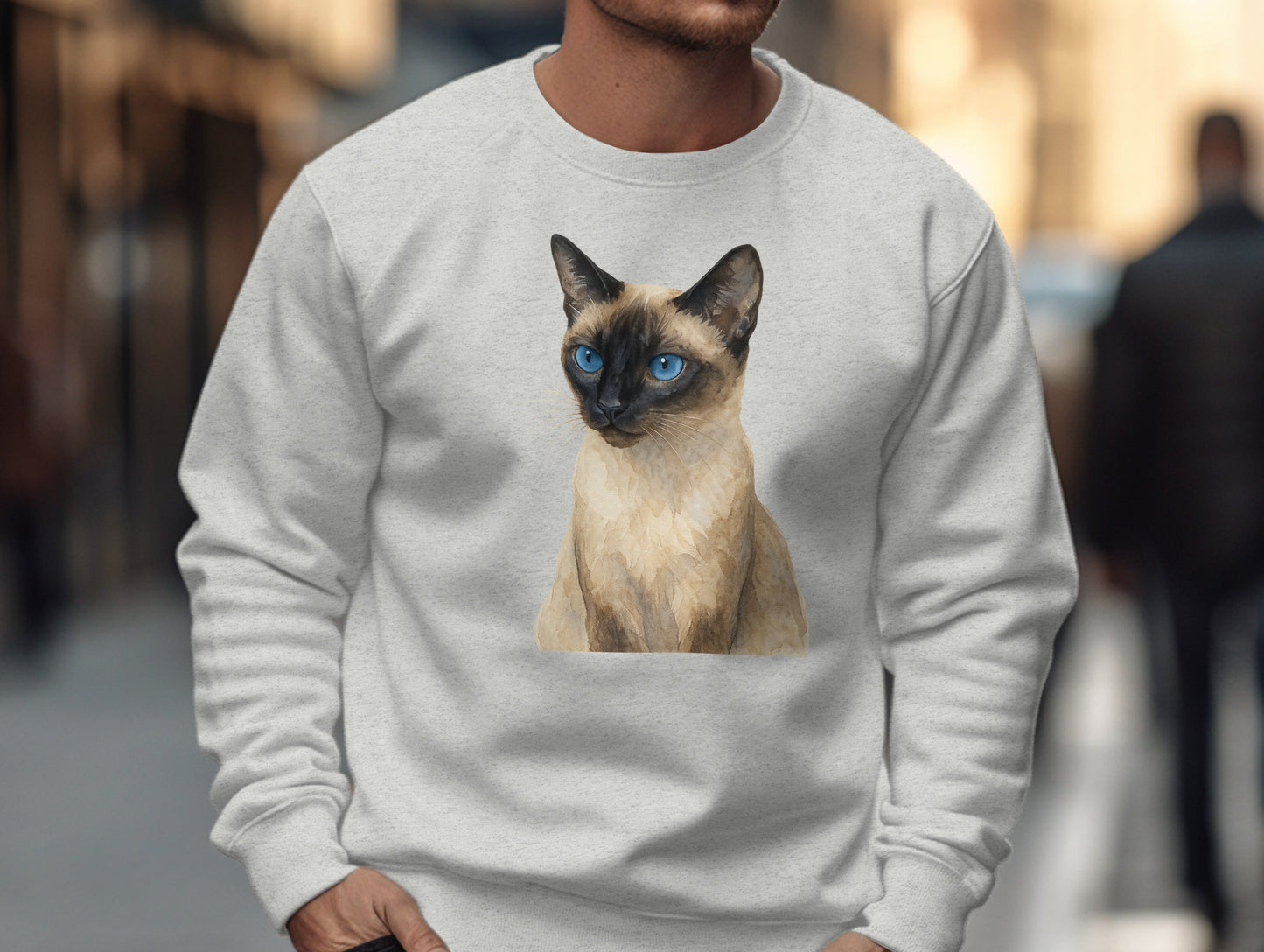 Siamese Cat Print Sweatshirt Casual Unisex Clothing product type