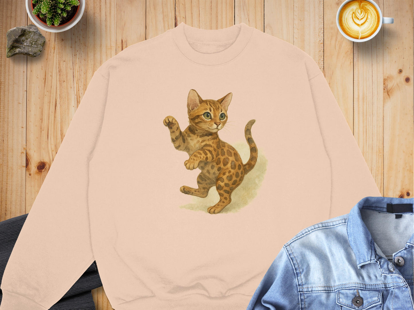 Cute Kitten Print Unisex Sweatshirt Casual Wear product type