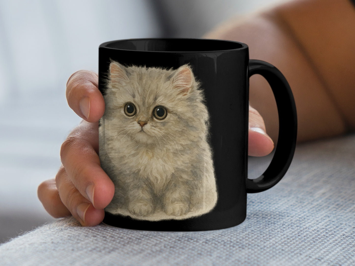Cute Fluffy Kitten Print Coffee Mug product