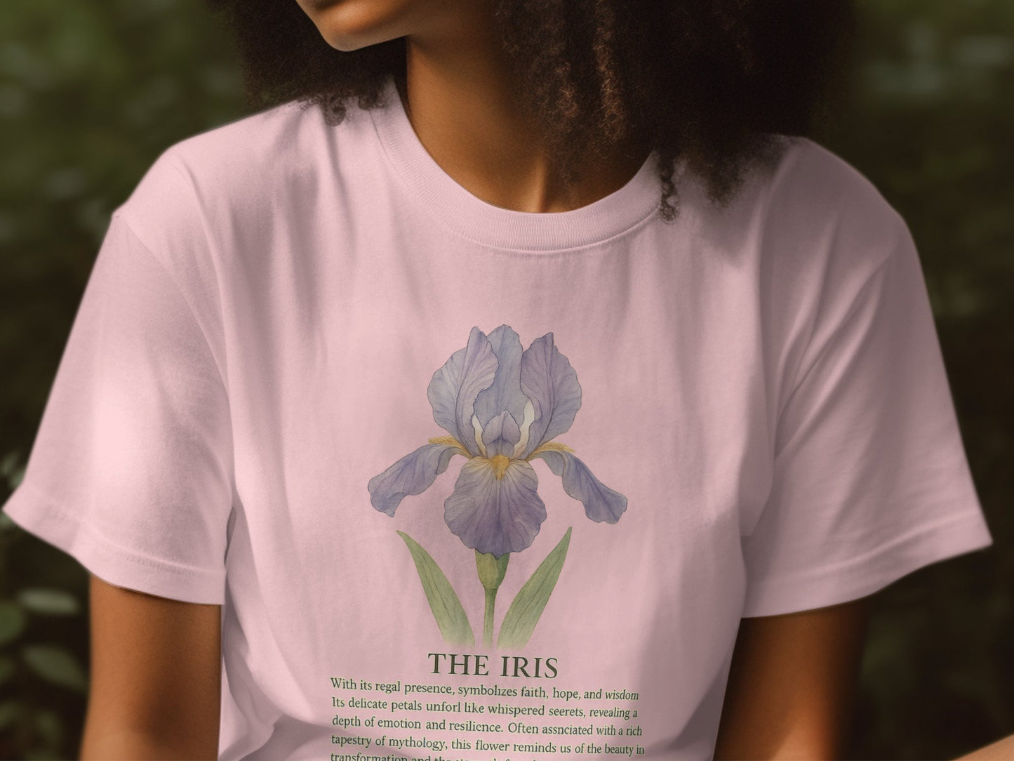 Elegant Iris Design on Pink Casual Shirt product