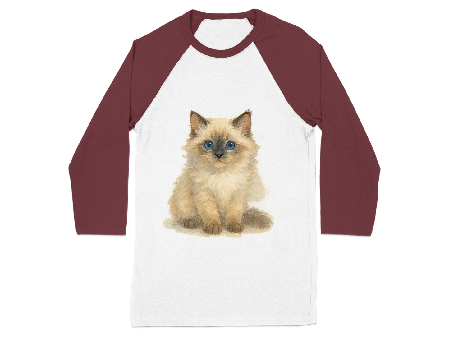 Adorable Ragdoll Kitten Baseball Tee Stylish Printed product type
