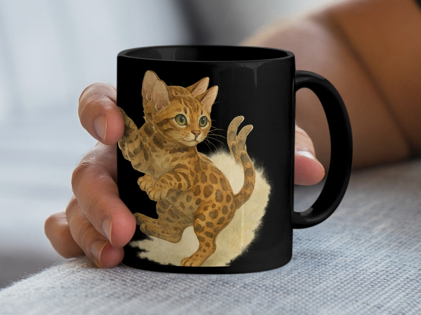 Adorable Bengal Kitten Artwork on Coffee Mug product