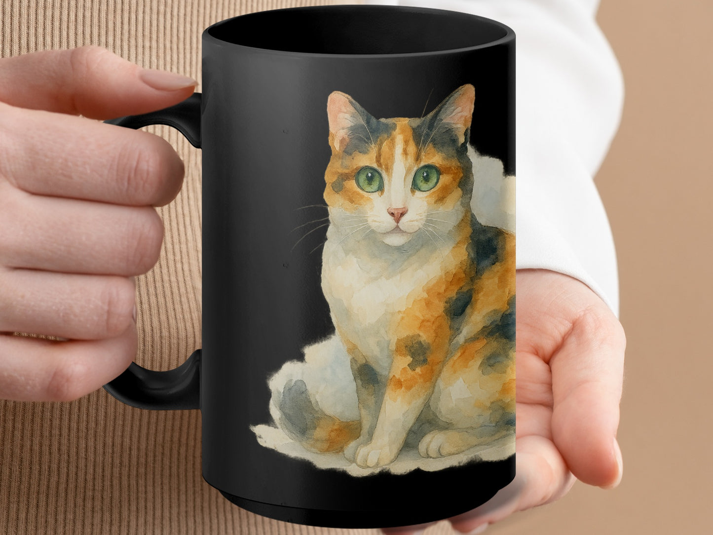 Beautiful Calico Cat Design Mug Perfect Gift product type