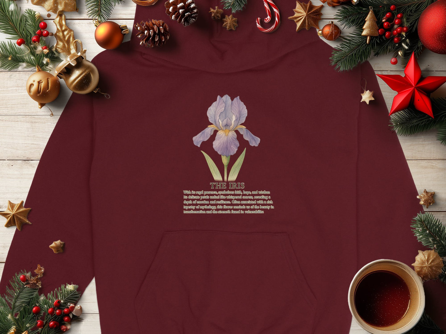The Iris Design on Cozy Red Sweater Hoodie product