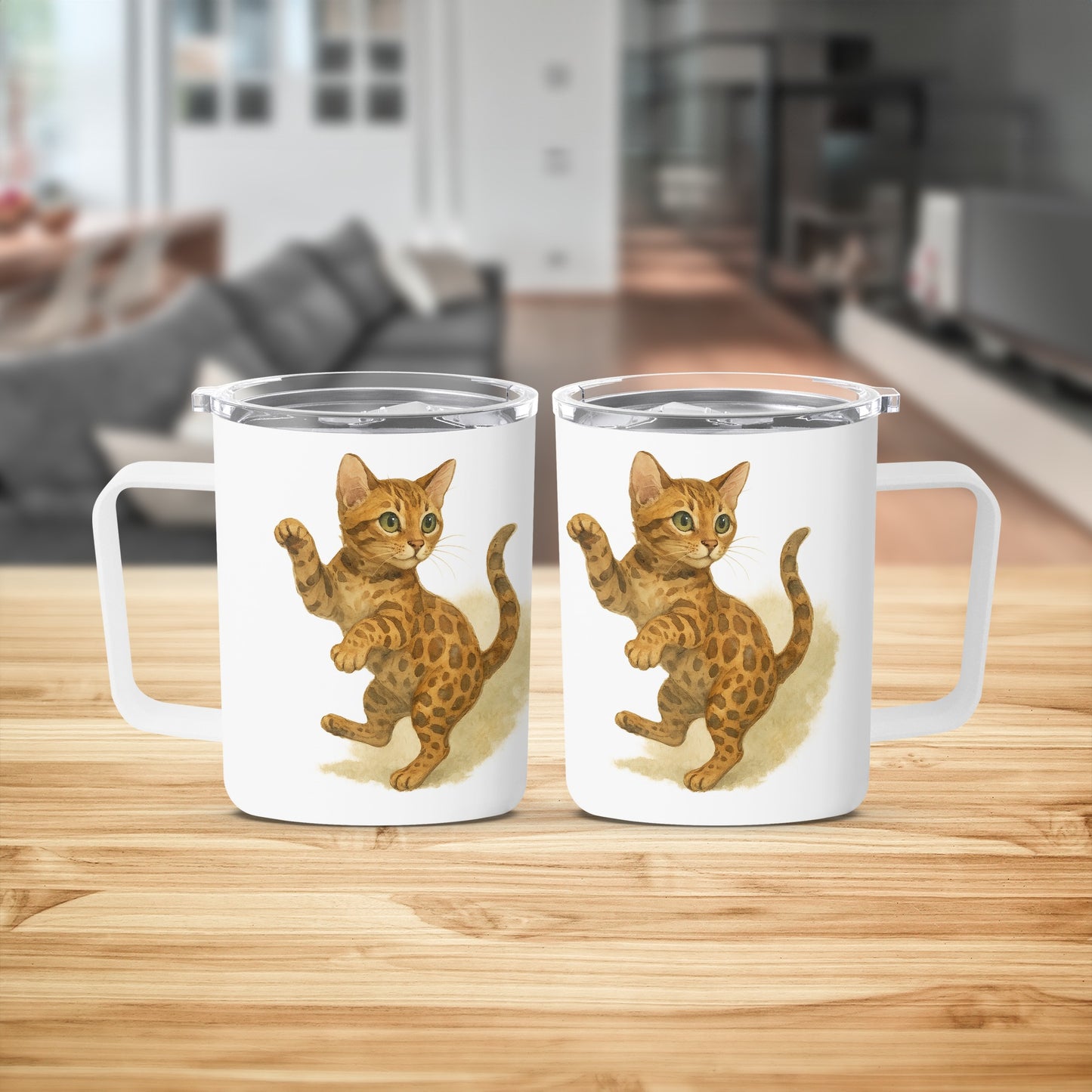 Playful Leopard Print Kittens Artwork Coffee Mug product type
