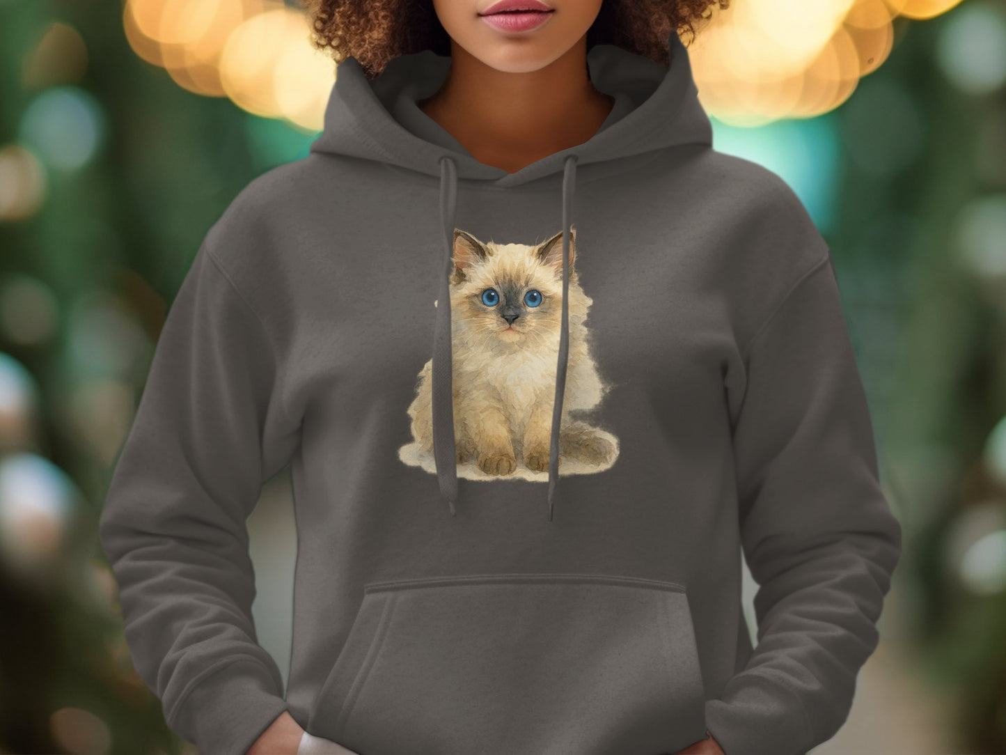 Cute Kitten Design on Cozy Hoodie Product