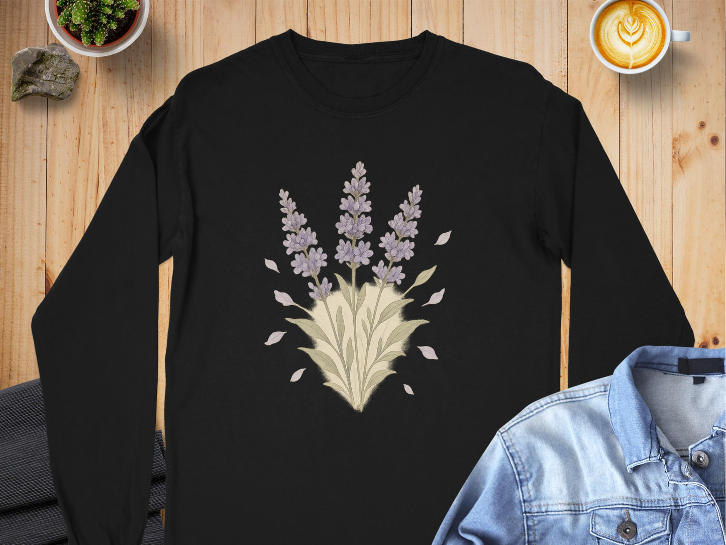Lavender Blossom Flower Design Long Sleeve Shirt product type